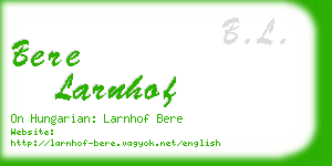 bere larnhof business card